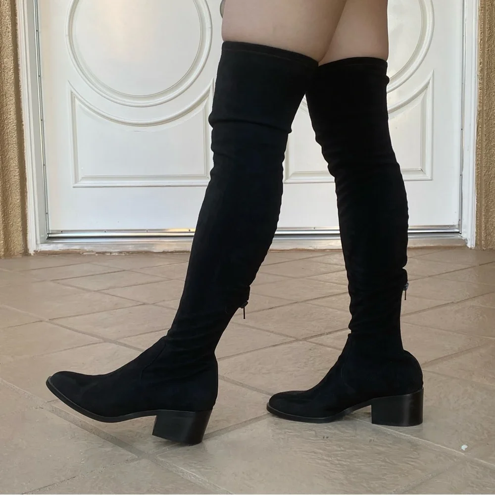 Steve Madden Faux Suede Georgette Over the Knee Black Boot Women's Shoe Size 5